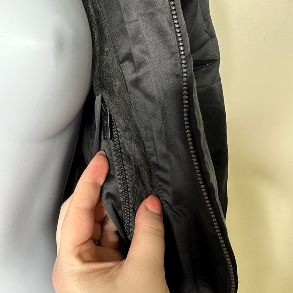 Calvin Klein Black Faux Fur Hooded Puffer Jacket XS - Picture 4 of 9